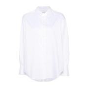 Witte Poplin Button-Up Overhemd Calvin Klein , White , Dames