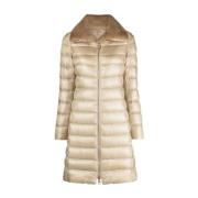 Beige Puffer & Down Geweven Jas Herno , Beige , Dames