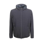 Blauwe Dubbele Rits Hoodie Jas Herno , Blue , Heren