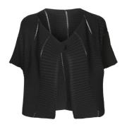 Zwarte Column Gebreide Vest Issey Miyake , Black , Dames