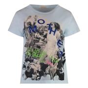 Geribbelde Katoenen Crew-Neck T-shirt Mother , Multicolor , Dames