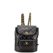 Pre-owned Leather backpacks Chanel Vintage , Black , Dames