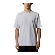 Geribbelde ronde hals logo T-shirt The North Face , White , Heren