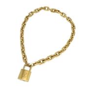 Pre-owned Metal necklaces Louis Vuitton Vintage , Yellow , Dames