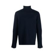 Blauwe Wollen Trui Lange Mouwen Jil Sander , Blue , Heren