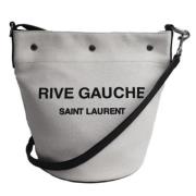 Pre-owned Canvas shoulder-bags Saint Laurent Vintage , White , Dames