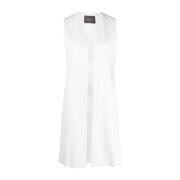 Witte V-hals Midi Jurk Lorena Antoniazzi , White , Dames