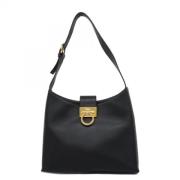 Pre-owned Leather shoulder-bags Salvatore Ferragamo Pre-owned , Black ...