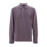 Indigo Polo Shirt Corneliani , Purple , Heren