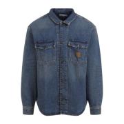 Blauwe Overhemdjasje Carhartt Wip , Blue , Heren