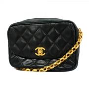 Pre-owned Leather chanel-bags Chanel Vintage , Black , Dames