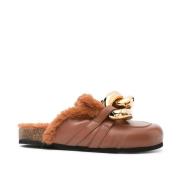 Bruine Casual Loafers met synthetische bont JW Anderson , Brown , Dame...