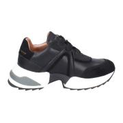 Dames synthetisch leren sneakers Alexander Smith , Black , Dames