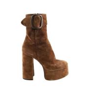 Pre-owned Suede boots Yves Saint Laurent Vintage , Brown , Dames