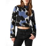 Blauwe Jacquard Trui met Pailletten Pennyblack , Blue , Dames