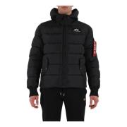 Gewatteerde jas met capuchon en rits Alpha Industries , Black , Heren