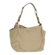 Pre-owned Leather totes Prada Vintage , Beige , Dames