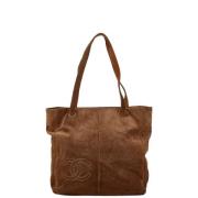 Pre-owned Leather totes Chanel Vintage , Brown , Dames