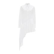 Witte Mini Jurk met Asymmetrische Taille JW Anderson , White , Dames