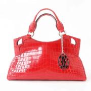 Pre-owned Leather handbags Cartier Vintage , Red , Dames