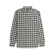 Tartan Oxford Overhemd in Ecru Fred Perry , Black , Heren