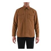 Nylon Overshirt met Snap Front Aspesi , Beige , Heren