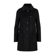 Urban Coat Zwart Wol Kasjmier Mix Fay , Black , Dames