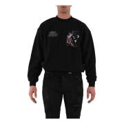 Katoenen sweatshirt met voor- en achterprint Represent , Black , Heren