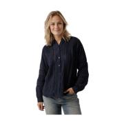 Geborduurde Tuinblouse Navy Maison Hotel , Blue , Dames