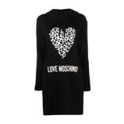 Casual Zwarte Midi Jurk Love Moschino , Black , Dames