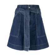 Blauwe Katoenen Elegante Shorts P.a.r.o.s.h. , Blue , Dames