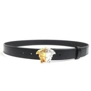 Pre-owned Leather belts Versace Pre-owned , Black , Dames