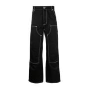 Zwarte Casual Katoenen Broek Heron Preston , Black , Heren