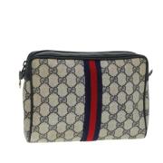 Pre-owned Leather clutches Gucci Vintage , Gray , Dames