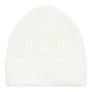 Kasjmier Ribgebreide Beanie Muts Malo , White , Heren