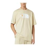 Grafische Print Oversized Katoenen T-shirt The North Face , Beige , He...