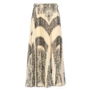 Geplooide rok met contrasterende print Zimmermann , Beige , Dames