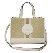 Pre-owned Leather handbags Coach Pre-owned , Beige , Dames