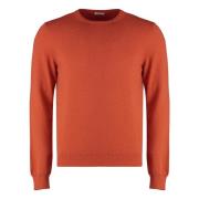 Cashmere blend pullover met geribbelde boorden Malo , Orange , Heren