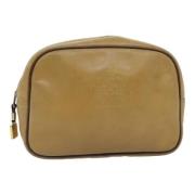 Pre-owned Leather clutches Loewe Pre-owned , Beige , Dames