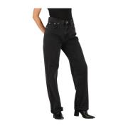 Zwarte Wijde Jeans Simona D Broek Neo Noir , Black , Dames