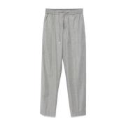 Grijze Wollen Broek Rechte Pijp PT Torino , Gray , Dames