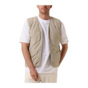 Gewatteerd Beige Vest voor Heren Woodbird , Beige , Heren