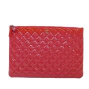 Pre-owned Leather clutches Chanel Vintage , Pink , Dames