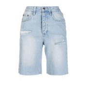 Blauwe Katoenen Relaxed Fit Shorts Ksubi , Blue , Dames