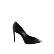 Pre-owned Leather heels Saint Laurent Vintage , Black , Dames