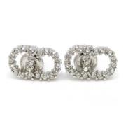 Pre-owned Metal earrings Dior Vintage , White , Dames