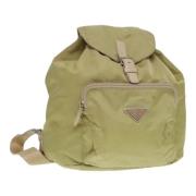 Pre-owned Nylon backpacks Prada Vintage , Beige , Dames