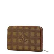 Pre-owned Canvas wallets Chanel Vintage , Brown , Dames