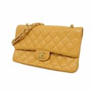 Pre-owned Leather chanel-bags Chanel Vintage , Beige , Dames